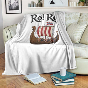 Funny Norwegian Viking Longship Ro Ro Throw Blanket Retro Norge Norway Flag Football Fans TS02 Print Your Wear