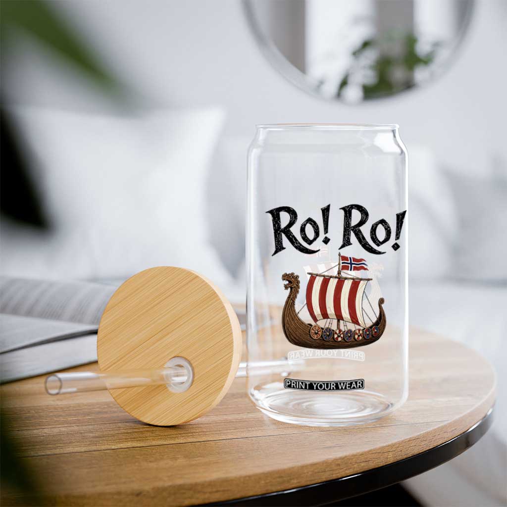 Funny Norwegian Viking Longship Ro Ro Glass Can Retro Norge Norway Flag Football Fans TS02 Print Your Wear