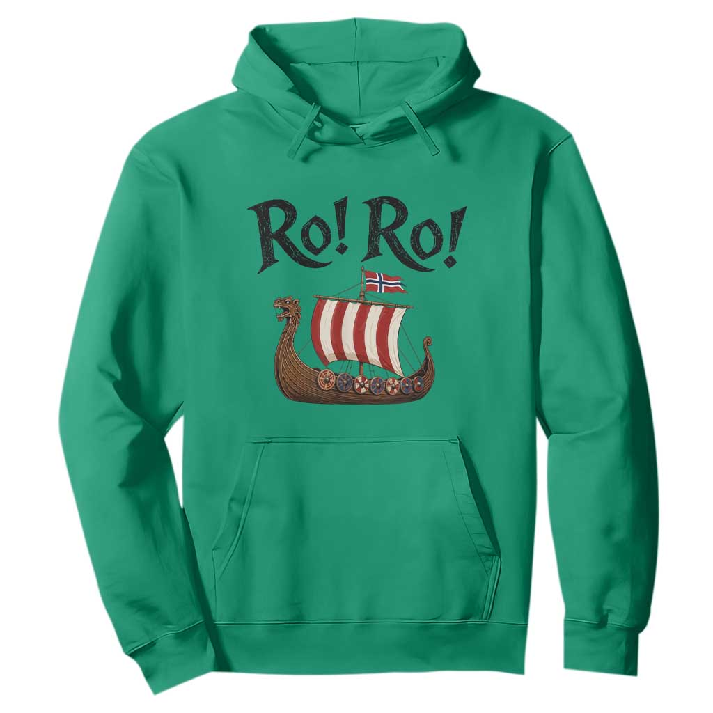 Funny Norwegian Viking Longship Ro Ro Hoodie Retro Norge Norway Flag Football Fans TS02 Irish Green Print Your Wear