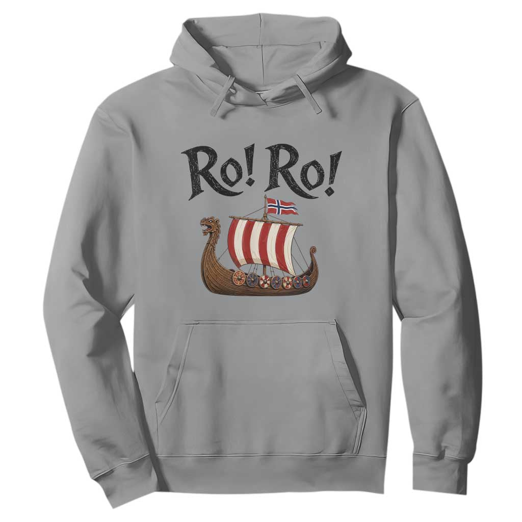 Funny Norwegian Viking Longship Ro Ro Hoodie Retro Norge Norway Flag Football Fans TS02 Sport Gray Print Your Wear