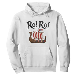 Funny Norwegian Viking Longship Ro Ro Hoodie Retro Norge Norway Flag Football Fans TS02 White Print Your Wear