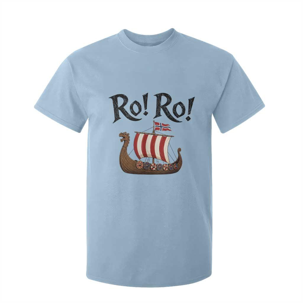 Funny Norwegian Viking Longship Ro Ro T Shirt For Kid Retro Norge Norway Flag Football Fans TS02 Light Blue Print Your Wear