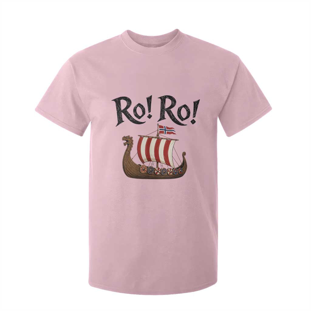 Funny Norwegian Viking Longship Ro Ro T Shirt For Kid Retro Norge Norway Flag Football Fans TS02 Light Pink Print Your Wear
