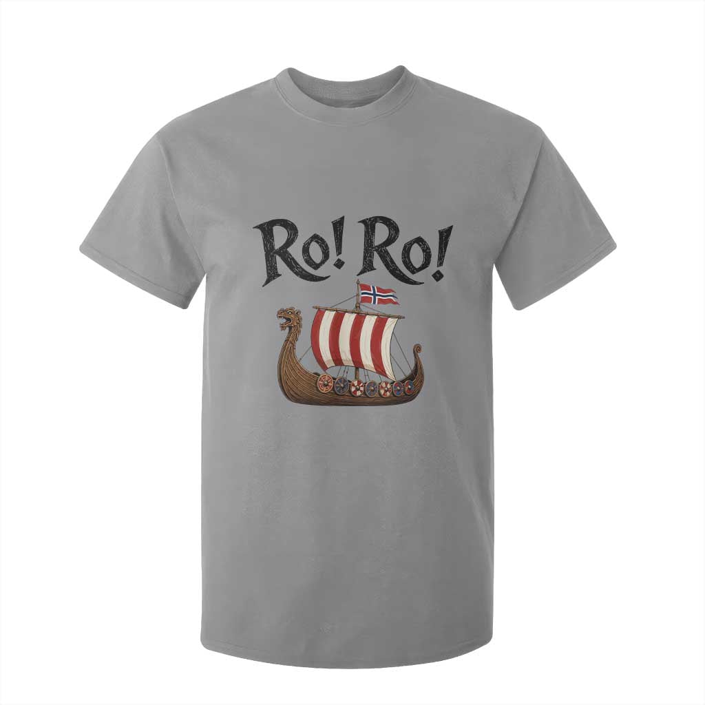 Funny Norwegian Viking Longship Ro Ro T Shirt For Kid Retro Norge Norway Flag Football Fans TS02 Sport Gray Print Your Wear