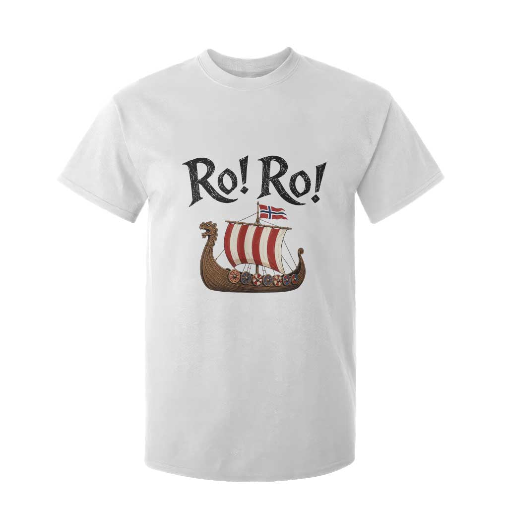 Funny Norwegian Viking Longship Ro Ro T Shirt For Kid Retro Norge Norway Flag Football Fans TS02 White Print Your Wear
