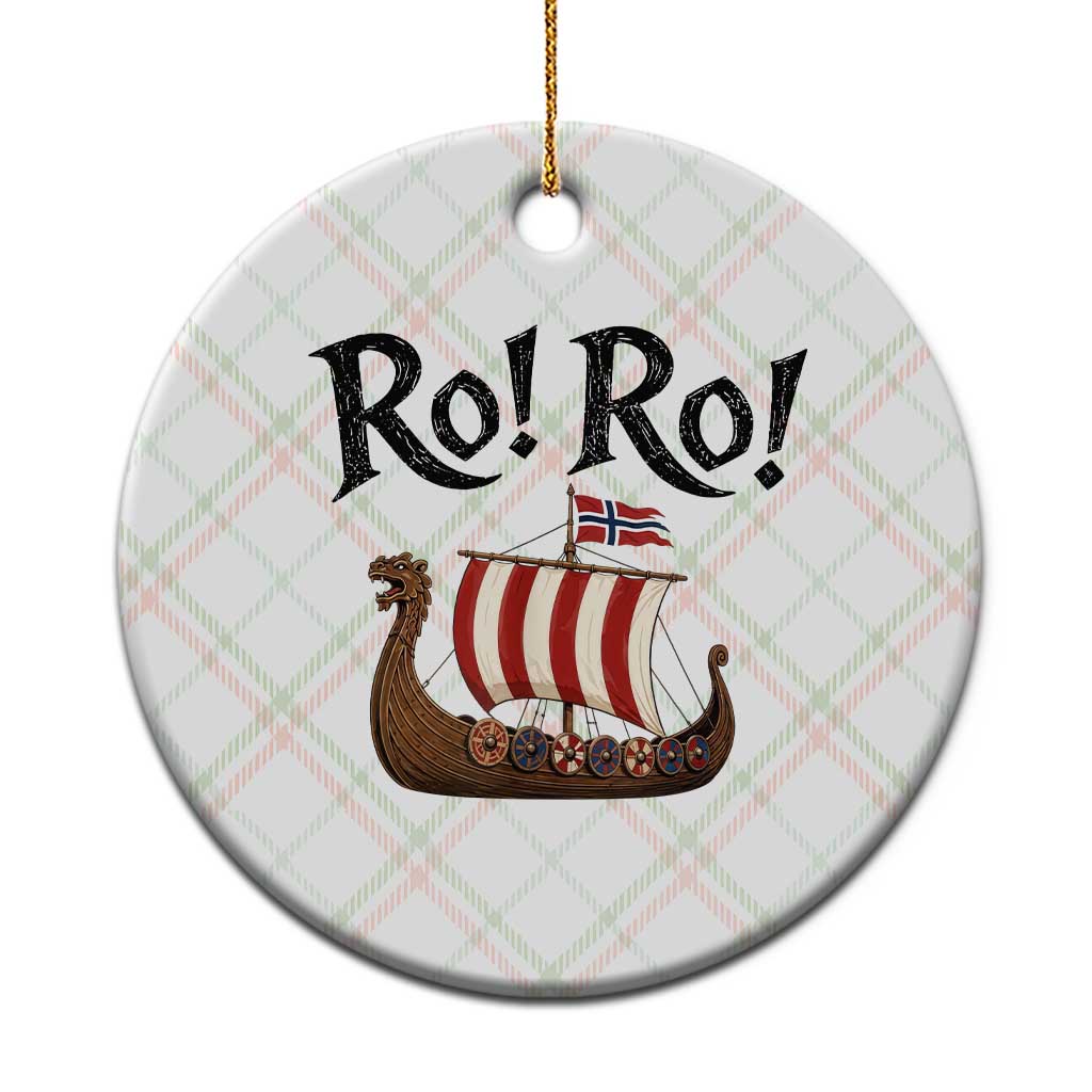 Funny Norwegian Viking Longship Ro Ro Ceramic Ornament Retro Norge Norway Flag Football Fans TS02 1pc Christmas Plaid Print Your Wear