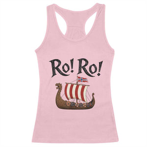Funny Norwegian Viking Longship Ro Ro Racerback Tank Top Retro Norge Norway Flag Football Fans TS02 Light Pink Print Your Wear