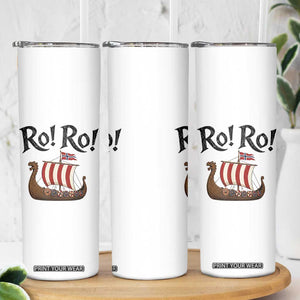 Funny Norwegian Viking Longship Ro Ro Skinny Tumbler Retro Norge Norway Flag Football Fans TS02 Print Your Wear