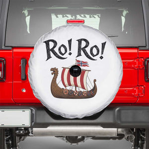 Funny Norwegian Viking Longship Ro Ro Spare Tire Cover Retro Norge Norway Flag Football Fans TS02 White Print Your Wear