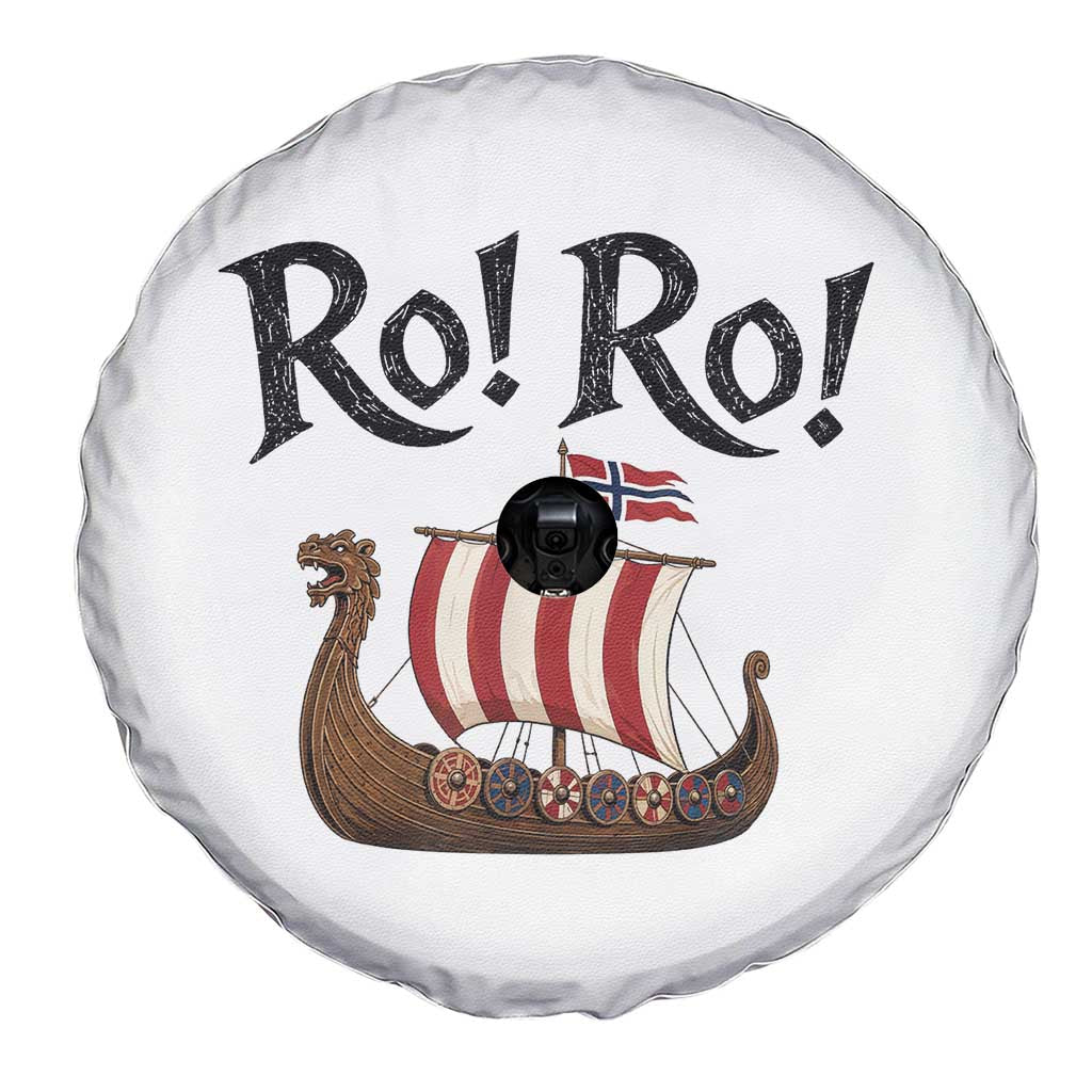 Funny Norwegian Viking Longship Ro Ro Spare Tire Cover Retro Norge Norway Flag Football Fans TS02 Print Your Wear