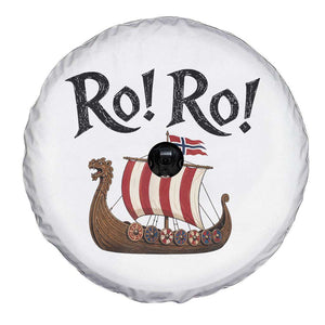 Funny Norwegian Viking Longship Ro Ro Spare Tire Cover Retro Norge Norway Flag Football Fans TS02 Print Your Wear