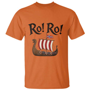 Funny Norwegian Viking Longship Ro Ro T Shirt Retro Norge Norway Flag Football Fans TS02 Orange Print Your Wear
