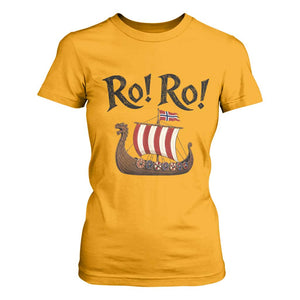 Funny Norwegian Viking Longship Ro Ro T Shirt For Women Retro Norge Norway Flag Football Fans TS02 Gold Print Your Wear