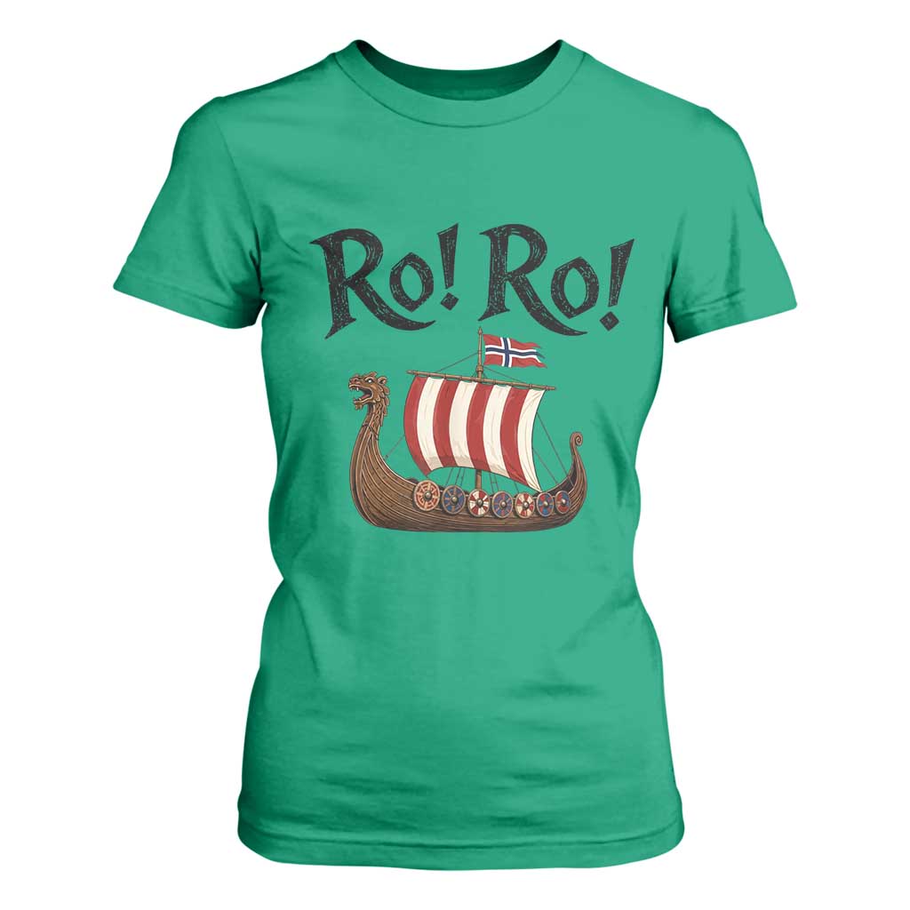 Funny Norwegian Viking Longship Ro Ro T Shirt For Women Retro Norge Norway Flag Football Fans TS02 Irish Green Print Your Wear