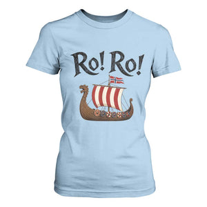 Funny Norwegian Viking Longship Ro Ro T Shirt For Women Retro Norge Norway Flag Football Fans TS02 Light Blue Print Your Wear