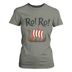Funny Norwegian Viking Longship Ro Ro T Shirt For Women Retro Norge Norway Flag Football Fans TS02 Military Green Print Your Wear