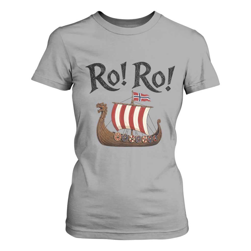 Funny Norwegian Viking Longship Ro Ro T Shirt For Women Retro Norge Norway Flag Football Fans TS02 Sport Gray Print Your Wear