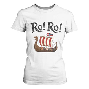 Funny Norwegian Viking Longship Ro Ro T Shirt For Women Retro Norge Norway Flag Football Fans TS02 White Print Your Wear