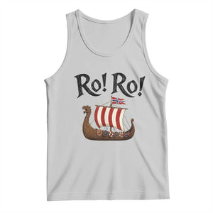 Funny Norwegian Viking Longship Ro Ro Tank Top Retro Norge Norway Flag Football Fans TS02 Ash Print Your Wear