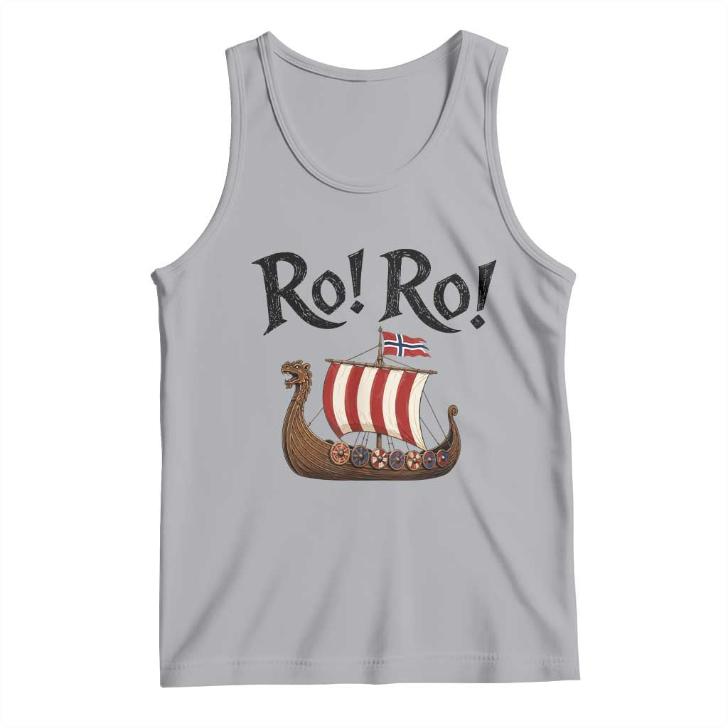 Funny Norwegian Viking Longship Ro Ro Tank Top Retro Norge Norway Flag Football Fans TS02 Athletic Heather Print Your Wear