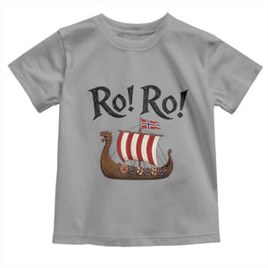 Funny Norwegian Viking Longship Ro Ro Toddler T Shirt Retro Norge Norway Flag Football Fans TS02 Sport Gray Print Your Wear