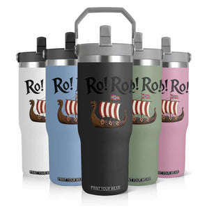 Funny Norwegian Viking Longship Ro Ro Flip Straw Tumbler Retro Norge Norway Flag Football Fans TS02 Print Your Wear