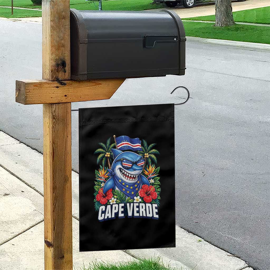 Cape Verde Cool Blue Shark Tropical Graphic Garden Flag Cabo Verde Paradise Verdean Soccer Football Fans TS02 Print Your Wear