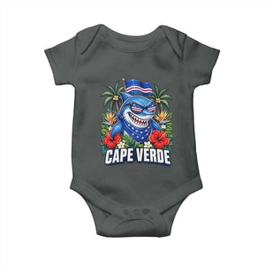 Cape Verde Cool Blue Shark Tropical Graphic Baby Onesie Cabo Verde Paradise Verdean Soccer Football Fans