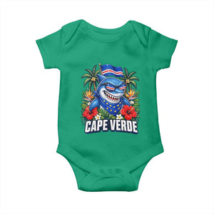Cape Verde Cool Blue Shark Tropical Graphic Baby Onesie Cabo Verde Paradise Verdean Soccer Football Fans