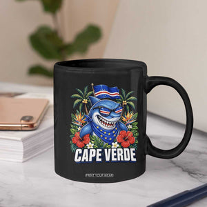 Cape Verde Cool Blue Shark Tropical Graphic Coffee Mug Cabo Verde Paradise Verdean Soccer Football Fans TS02 Print Your Wear