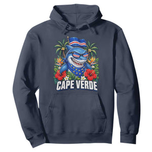 Cape Verde Cool Blue Shark Tropical Graphic Hoodie Cabo Verde Paradise Verdean Soccer Football Fans