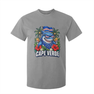Cape Verde Cool Blue Shark Tropical Graphic T Shirt For Kid Cabo Verde Paradise Verdean Soccer Football Fans