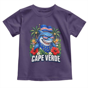 Cape Verde Cool Blue Shark Tropical Graphic Toddler T Shirt Cabo Verde Paradise Verdean Soccer Football Fans