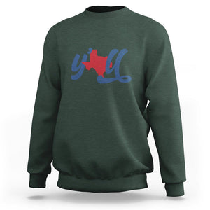 Texas Y'all Sweatshirt US Texan Pride TS02 Dark Forest Green Printyourwear