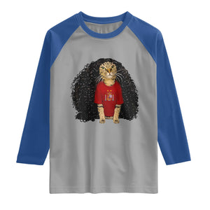 Funny Long Curly Hair Wig Soccer Cat Graphic Raglan Shirt Spain Espana Sports Fans Meme Spanish Pride