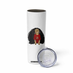 Funny Long Curly Hair Wig Soccer Cat Graphic Skinny Tumbler Spain Espana Sports Fans Meme Spanish Pride