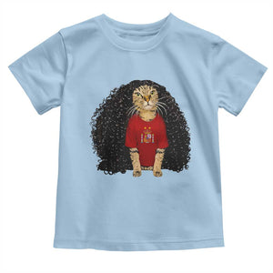 Funny Long Curly Hair Wig Soccer Cat Graphic Toddler T Shirt Spain Espana Sports Fans Meme Spanish Pride