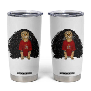 Funny Long Curly Hair Wig Soccer Cat Graphic Tumbler Cup Spain Espana Sports Fans Meme Spanish Pride