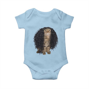 Funny Long Curly Hair Wig Cat Soccer Fans Baby Onesie Football Meme Sports Humor
