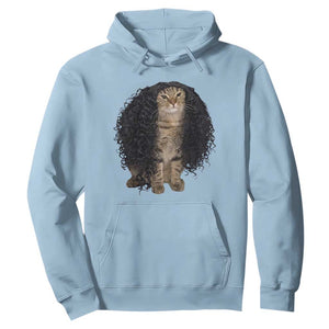 Funny Long Curly Hair Wig Cat Soccer Fans Hoodie Football Meme Sports Humor