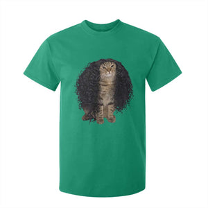 Funny Long Curly Hair Wig Cat Soccer Fans T Shirt For Kid Football Meme Sports Humor