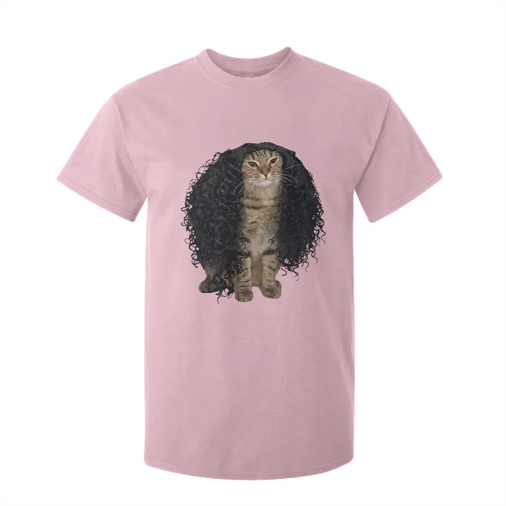 Funny Long Curly Hair Wig Cat Soccer Fans T Shirt For Kid Football Meme Sports Humor