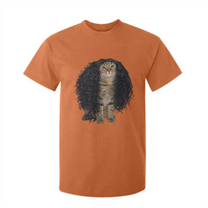 Funny Long Curly Hair Wig Cat Soccer Fans T Shirt For Kid Football Meme Sports Humor