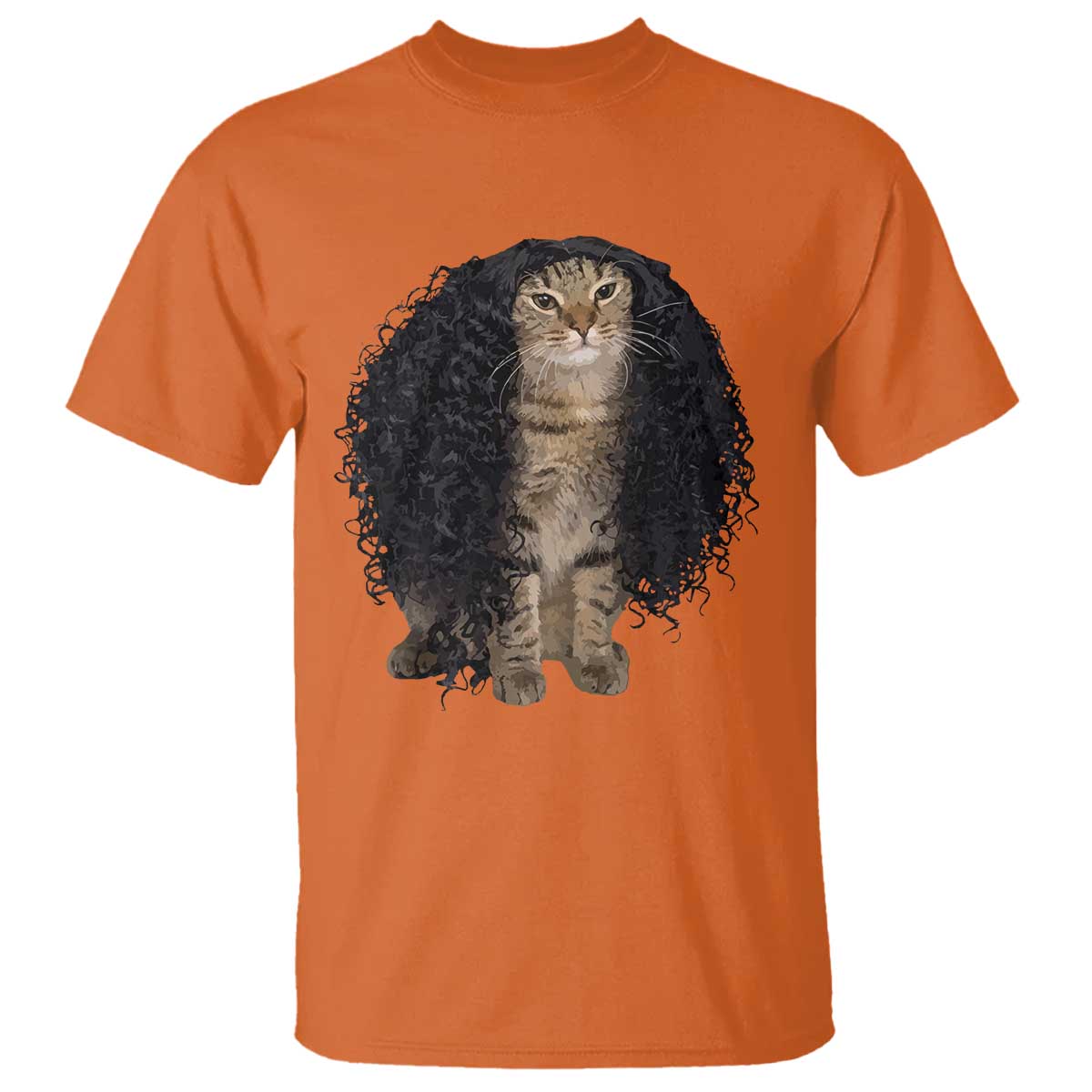 Funny Long Curly Hair Wig Cat Soccer Fans T Shirt Football Meme Sports Humor