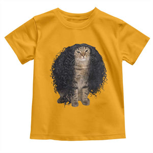 Funny Long Curly Hair Wig Cat Soccer Fans Toddler T Shirt Football Meme Sports Humor