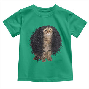 Funny Long Curly Hair Wig Cat Soccer Fans Toddler T Shirt Football Meme Sports Humor