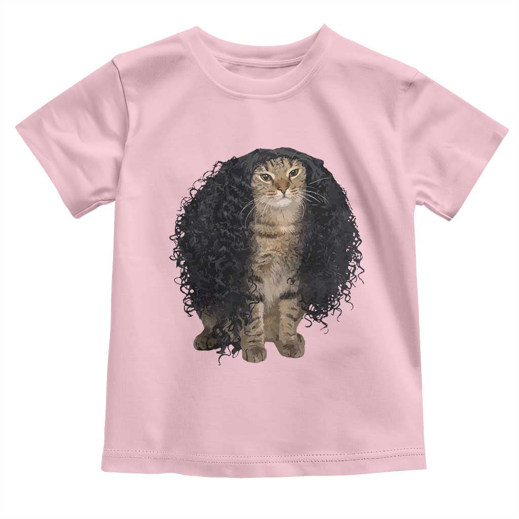Funny Long Curly Hair Wig Cat Soccer Fans Toddler T Shirt Football Meme Sports Humor