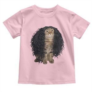 Funny Long Curly Hair Wig Cat Soccer Fans Toddler T Shirt Football Meme Sports Humor