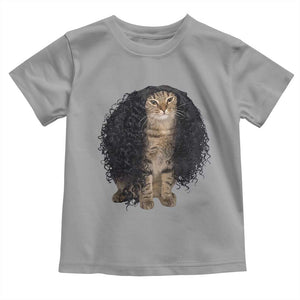 Funny Long Curly Hair Wig Cat Soccer Fans Toddler T Shirt Football Meme Sports Humor