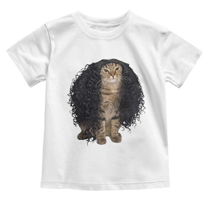 Funny Long Curly Hair Wig Cat Soccer Fans Toddler T Shirt Football Meme Sports Humor